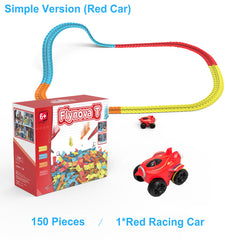 FLYNOVA T DIY Racing Car Set Most Flexible Track Play Set With LED Light Railway Assemble Track Gift For Kids Boys Dropshipping