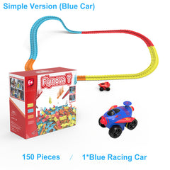 FLYNOVA T DIY Racing Car Set Most Flexible Track Play Set With LED Light Railway Assemble Track Gift For Kids Boys Dropshipping