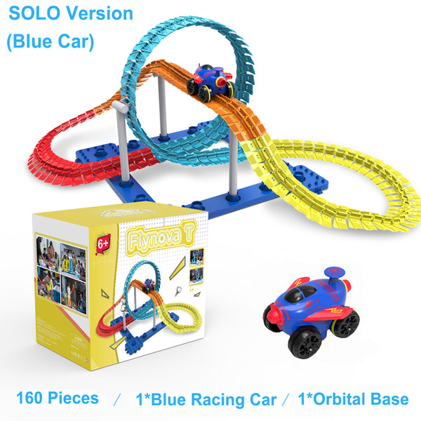 FLYNOVA T DIY Racing Car Set Most Flexible Track Play Set With LED Light Railway Assemble Track Gift For Kids Boys Dropshipping