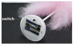 LED Feather Night Light Remote Control Table Lamp Battery/USB